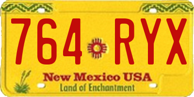 NM license plate 764RYX