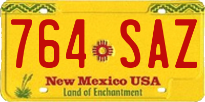 NM license plate 764SAZ