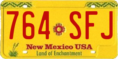 NM license plate 764SFJ