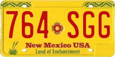 NM license plate 764SGG