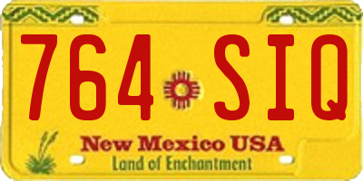 NM license plate 764SIQ