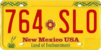 NM license plate 764SLO