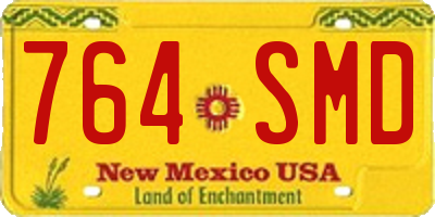 NM license plate 764SMD