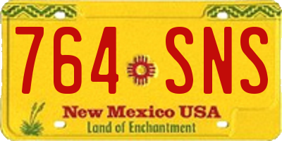 NM license plate 764SNS