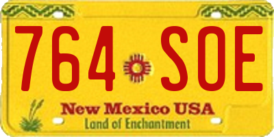 NM license plate 764SOE