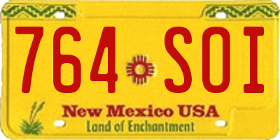 NM license plate 764SOI