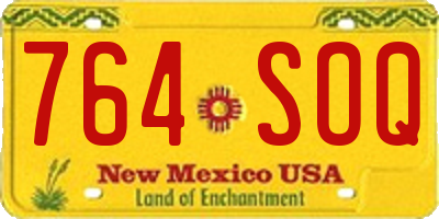 NM license plate 764SOQ