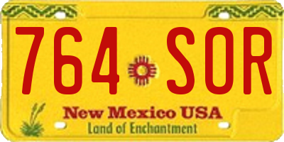 NM license plate 764SOR