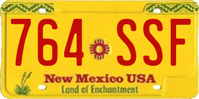 NM license plate 764SSF