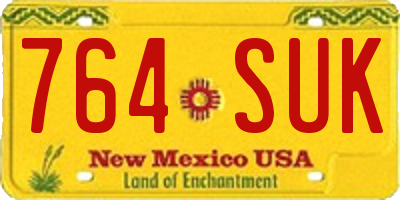NM license plate 764SUK