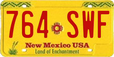 NM license plate 764SWF