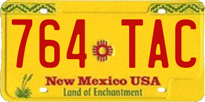 NM license plate 764TAC
