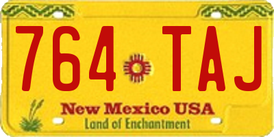 NM license plate 764TAJ