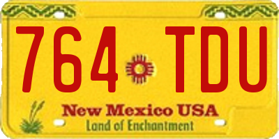 NM license plate 764TDU