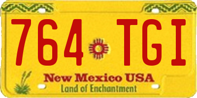 NM license plate 764TGI