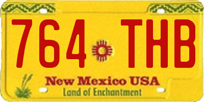 NM license plate 764THB