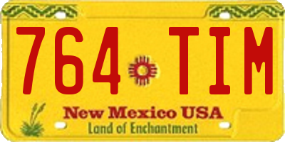 NM license plate 764TIM