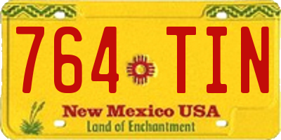 NM license plate 764TIN