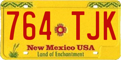 NM license plate 764TJK