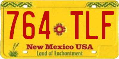 NM license plate 764TLF