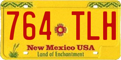 NM license plate 764TLH