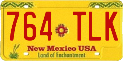 NM license plate 764TLK