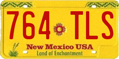NM license plate 764TLS