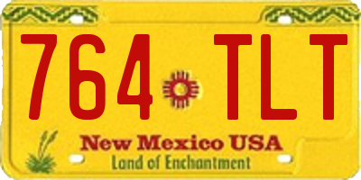 NM license plate 764TLT