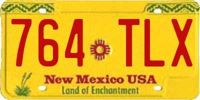 NM license plate 764TLX