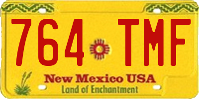 NM license plate 764TMF