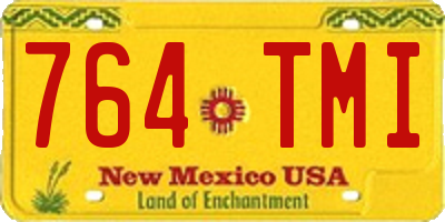 NM license plate 764TMI