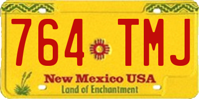 NM license plate 764TMJ