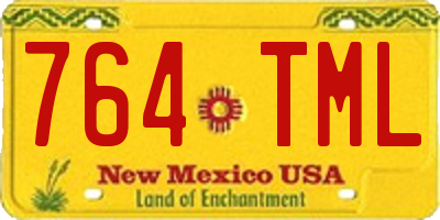 NM license plate 764TML
