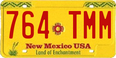 NM license plate 764TMM