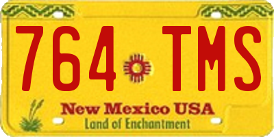 NM license plate 764TMS