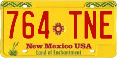 NM license plate 764TNE