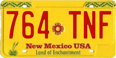NM license plate 764TNF