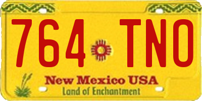 NM license plate 764TNO