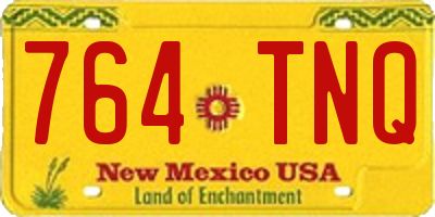 NM license plate 764TNQ