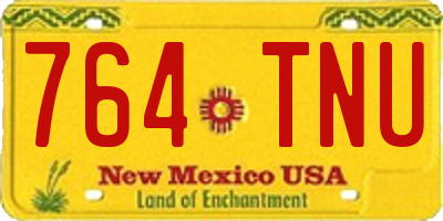NM license plate 764TNU