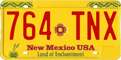 NM license plate 764TNX