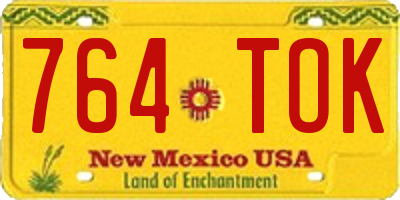 NM license plate 764TOK