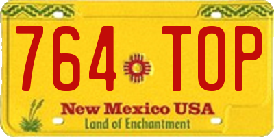NM license plate 764TOP