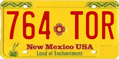NM license plate 764TOR