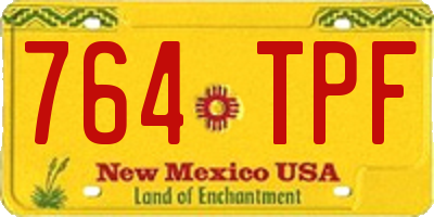 NM license plate 764TPF