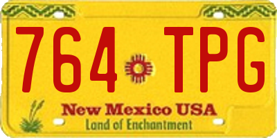 NM license plate 764TPG