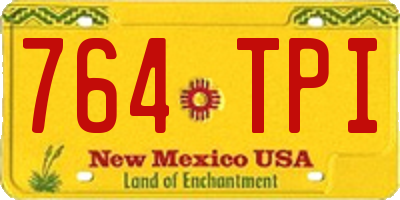 NM license plate 764TPI