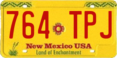 NM license plate 764TPJ