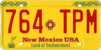 NM license plate 764TPM