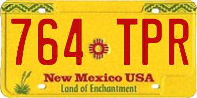 NM license plate 764TPR